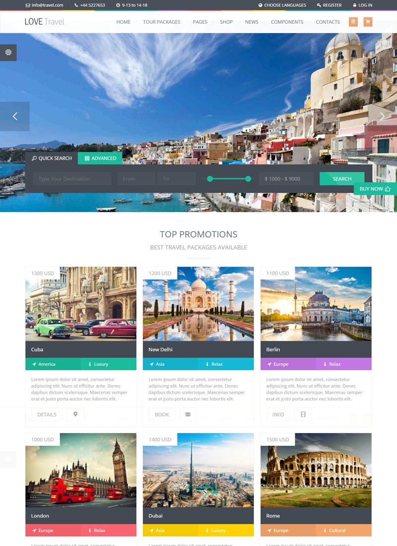 thiết kế Website du lịch